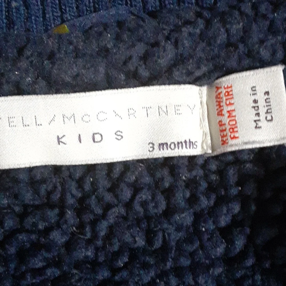Stella McCartney Kids Navy Textured Jacket Quilted Zip Up Stars Design 3M - Picture 4 of 5